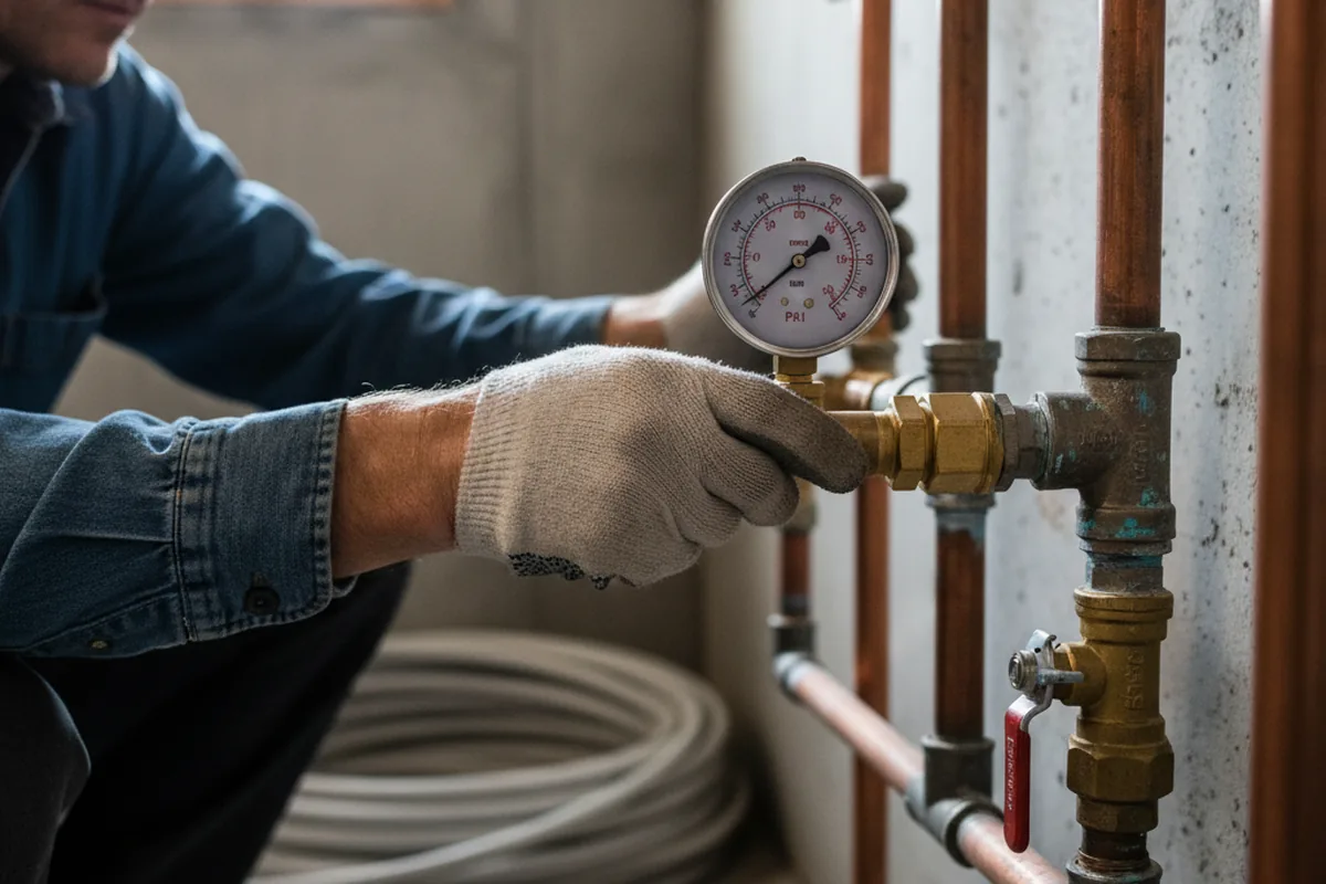 Pressure testing a repaired line during Water Line Repair in Gloversville